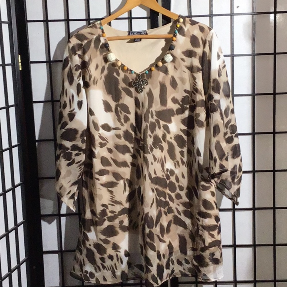 🌼Metro 22 Plus Size Boho Bling Animal Print 3X🌼